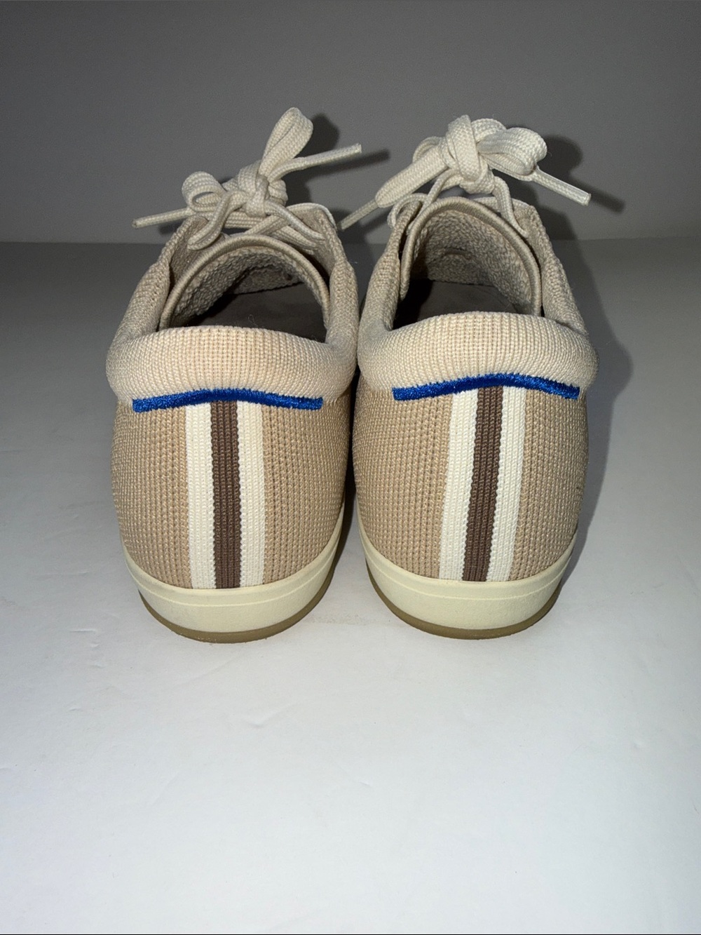 Rothy's Knit Lace-Up Sneakers - Beige - Picture 3 of 11